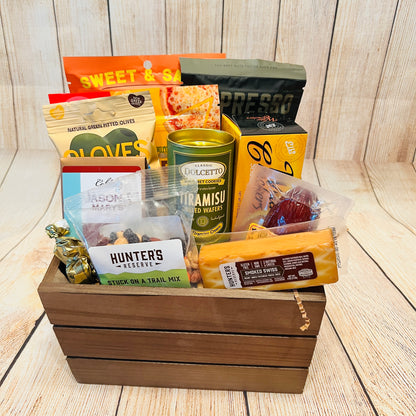 Fall Harvest Gift Basket | Cheese, Sausage, Sea Salt Caramels & more