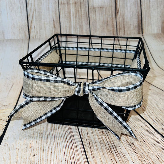 Metal Basket with Wood Bottom